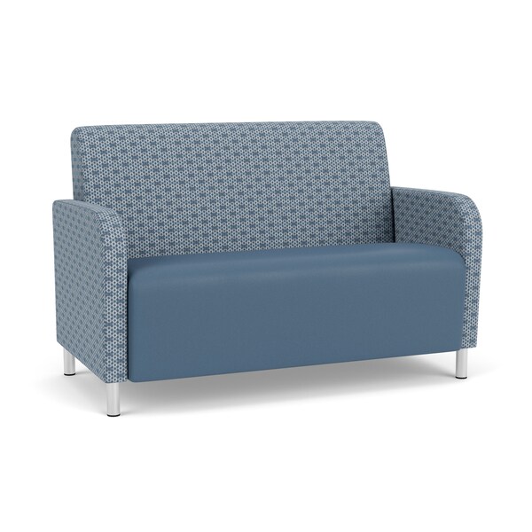 Lesro Siena Lounge Reception Loveseat, Brushed Steel, RS RainSong Back, MD Titan Seat, RS RainSong Panels SN1501 - main